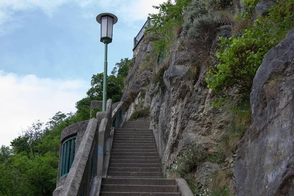 Σκαλοπάτια Στο Λόφο Κάστρο Graz Χωρίς Ανθρώπους Στην Στυρία — Φωτογραφία Αρχείου