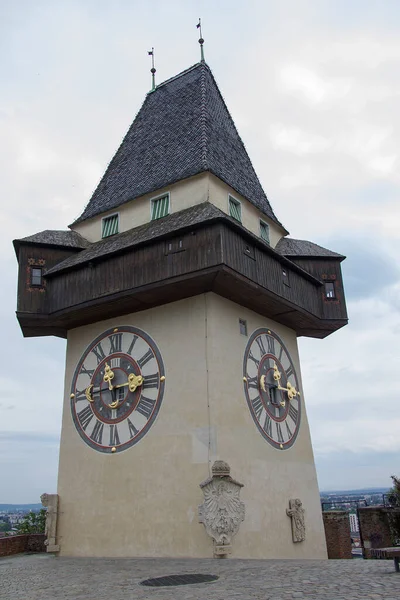 Torre Reloj Schlossberg Graz Con Estilo Durante Día — Foto de Stock