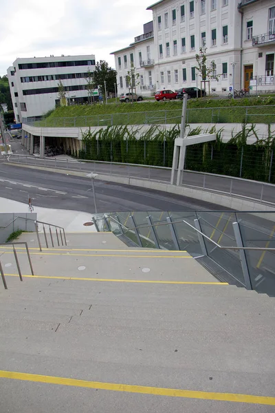 Betonové Schody Bez Lidí Městě Graz Styrii — Stock fotografie