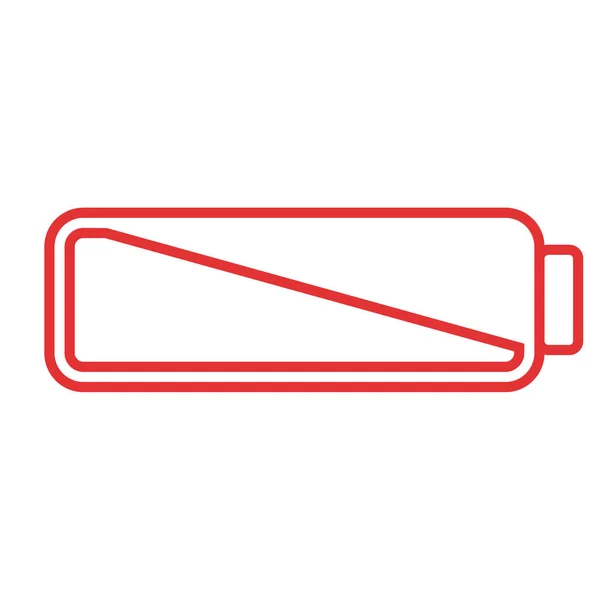スマートフォンや携帯電話の低バッテリーアイコン 低エネルギー記号 フラットベクトルイラスト 赤と白 — ストック写真