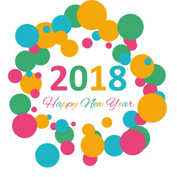 Happy New Year 2018 Multicolor Background Your Greeting Card Illustration — 스톡 사진