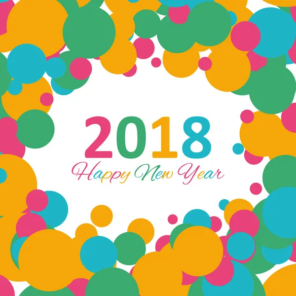 Felice Anno Nuovo 2018 Sfondo Multicolore Vostra Illustrazione Biglietto Auguri — Foto Stock