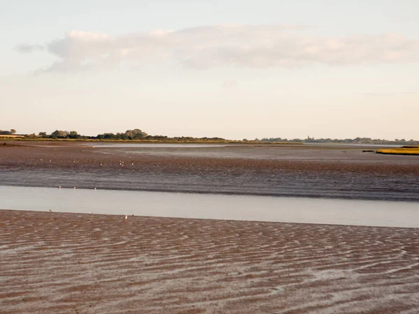 Landschaft Von Watt Essex Mit Flusswelle Heraus Keine Menschen Watet — Stockfoto