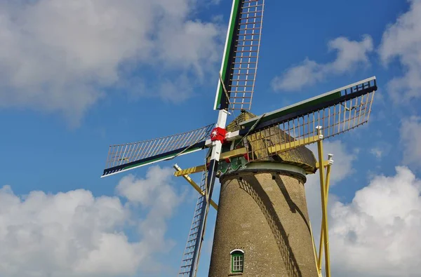 Vue Panoramique Paysage Avec Bâtiment Moulin Vent — Photo