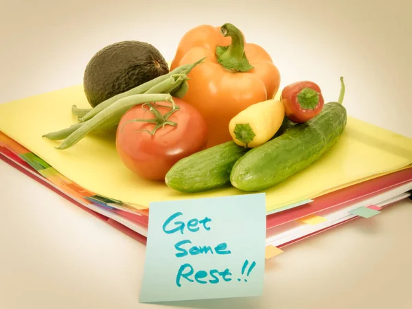 Present Vegetables Messages Careing Hard Work — Stock Photo, Image