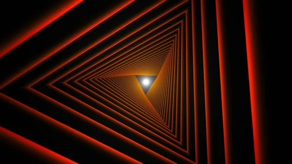 Triangel Framtida Utrymme Tunnel Science Fiction Komposition Rendering — Stockfoto