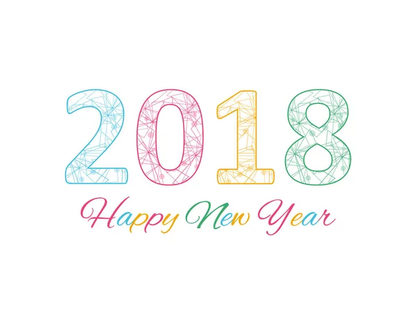 Happy New Year 2018 Multicolor Background Your Greeting Card Illustration — 스톡 사진