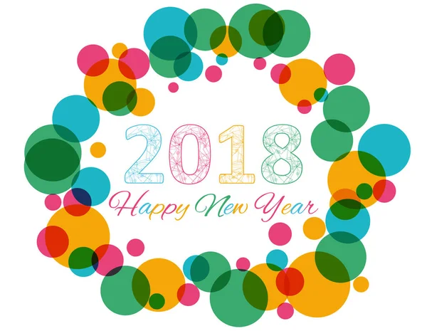 Felice Anno Nuovo 2018 Sfondo Multicolore Vostra Illustrazione Biglietto Auguri — Foto Stock