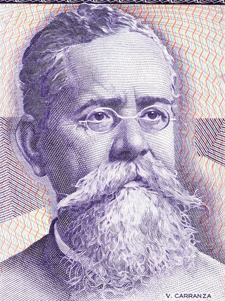 Портрет Венустіано Карранза Старих Мексиканських Грошей — стокове фото