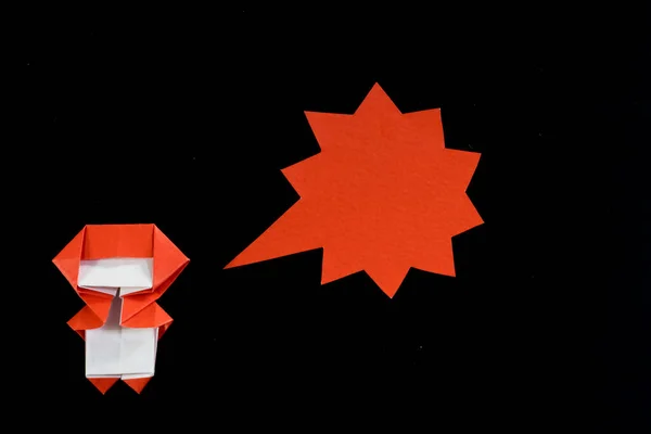 Kézzel Készített Origami Léggömbök Ninja Kölyök Fekete Háttér — Stock Fotó