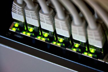 close up of sound servers in a row clipart