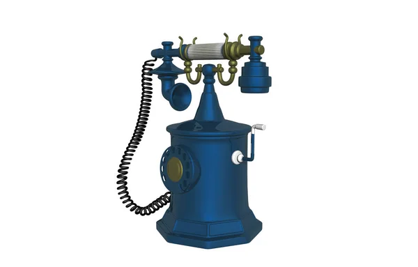 Антикварний Телефон Ізольований Білому Тлі — стокове фото