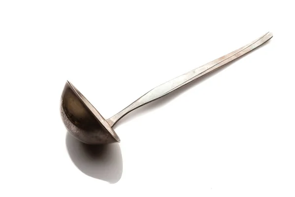 Silver Soup Trowel Cut Out Shadow — Stock Photo, Image