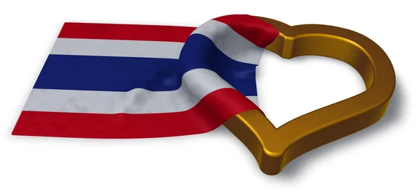 タイと心の旗 — ストック写真