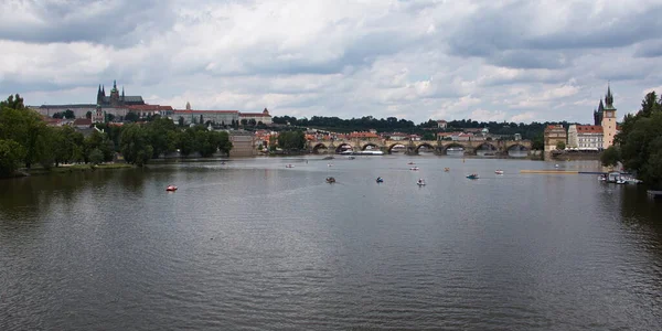 Vista Castelo Praga Ponte Charles — Fotografia de Stock