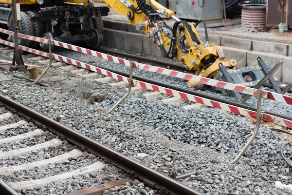 Construcción Vías Una Estación Ferrocarril — Foto de Stock