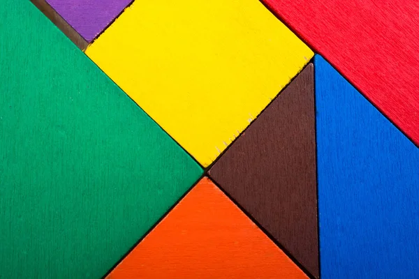 Coloridas Piezas Rompecabezas Cuadrado Tangram —  Fotos de Stock
