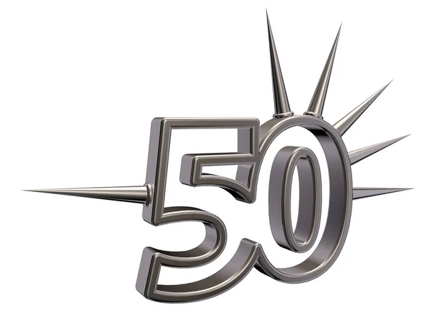 Number Fifty Spikes Metal Illustration — Stock Photo, Image