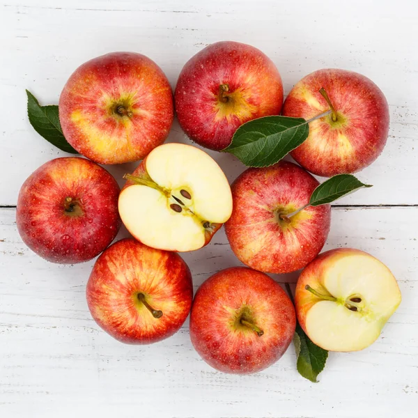 Manzanas Fruta Roja Manzana Cuadrado Frutas Alta Supervisión — Foto de Stock