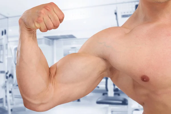 Biceps Fuerza Fuerte Fuerza Fuerza Fuerza Fuerza Músculo Musculatura Hombre — Foto de Stock