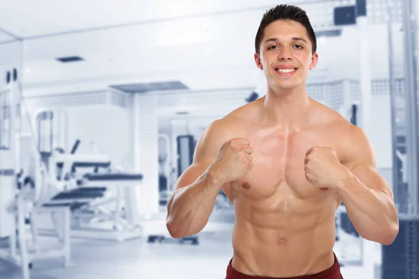 Gana Alegría Ganando Deporte Masculino Masculino Muscular Bodybuilder Musculación Musculatura —  Fotos de Stock