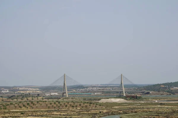 Ponte Sobre Rio Fronteira Portugal Para Espanha — Fotografia de Stock