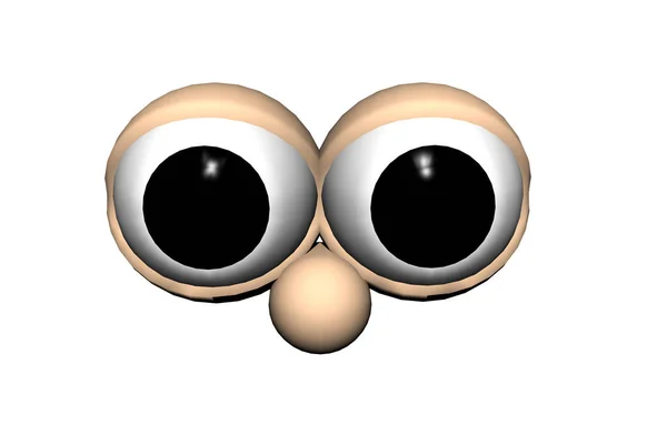 Cartoon Eyes Released Illustration White Background — Stock Photo, Image