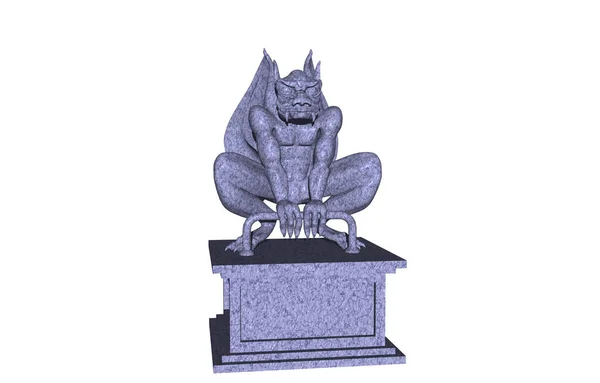 Gargoyl Statue Isolated White — Stock Photo, Image