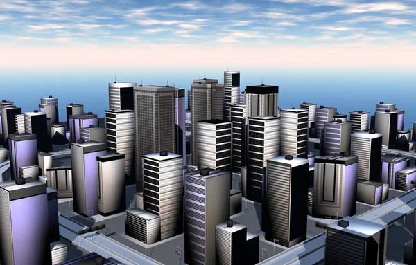 Metrópolis Financieras Con Rascacielos — Foto de Stock