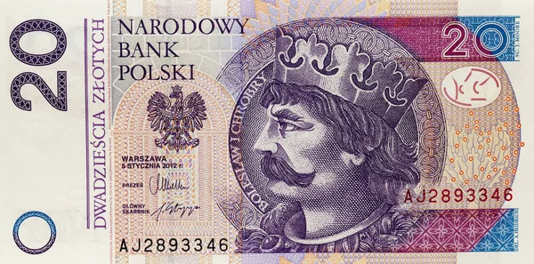 가치의 폴란드 지폐의 권에는 슬라브 측면을 굽히는 묘사되어 — 스톡 사진