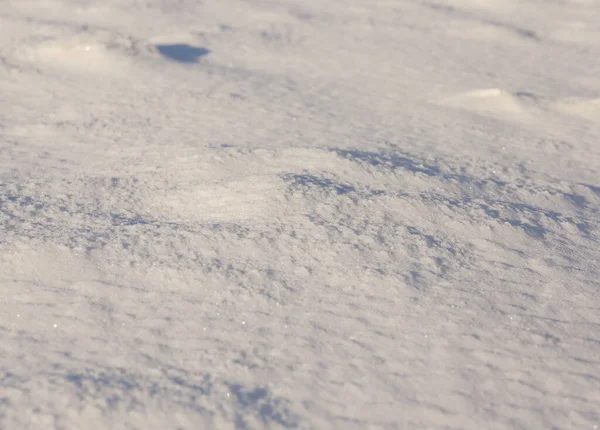 冬の雪に覆われた土地です 近くで撮影された写真 — ストック写真