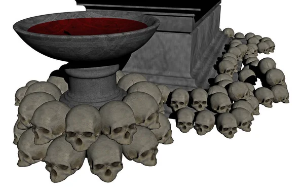 頭蓋骨と血管が解放された祭壇 — ストック写真