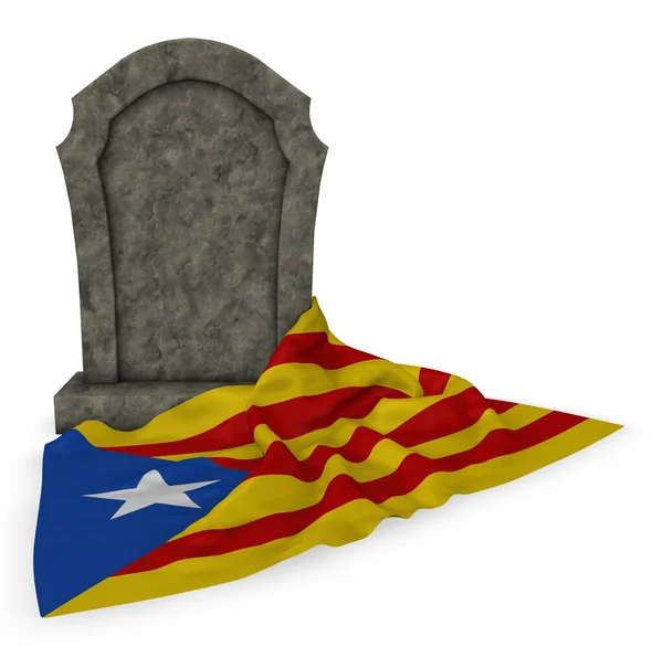 Tombstone Catalan Flag Rendering — Stock Photo, Image