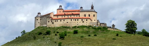 Malebný Pohled Majestátní Středověkou Hradní Architekturu — Stock fotografie