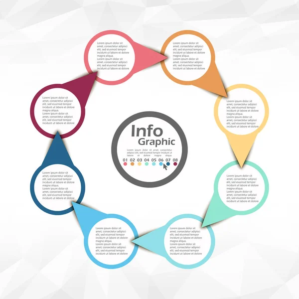 Modelo Colorido Informações Negócios Gráfico Com Diferentes Opções Mostrando Processo — Fotografia de Stock