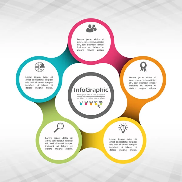 Modèle Coloré Graphique Information Affaires Avec Différentes Options Montrant Processus — Photo