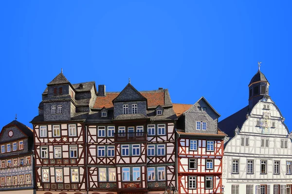 Histórico Meia Madeira Casas Marktplatz Butzbach — Fotografia de Stock