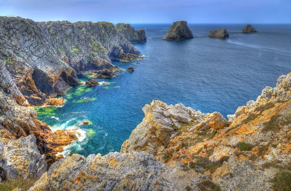 Hdr Pote Penhir Tas Pois 꽃가게 Crozon Peninsula Finistere Brittany — 스톡 사진