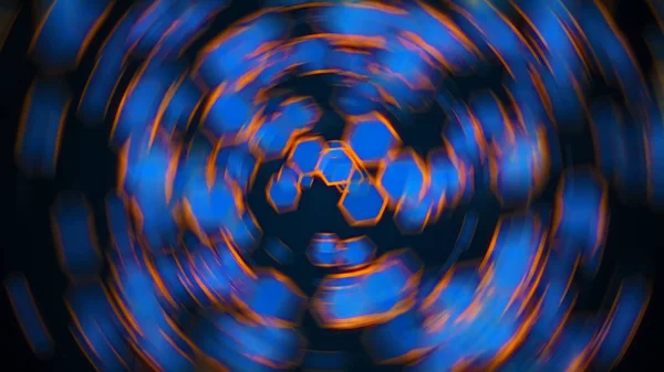 Abstract Radial Blur Hexagonal Background Digital Rendering Backdrop — Stock Photo, Image