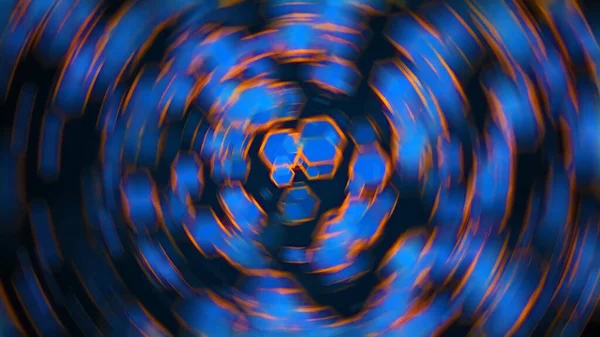 Abstract Radial Blur Hexagonal Background Digital Rendering Backdrop — Stock Photo, Image