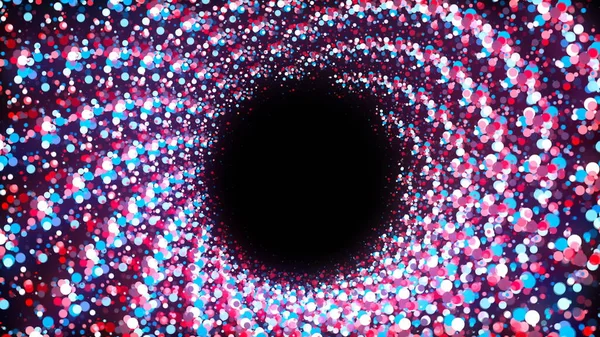 Partículas Abstractas Túnel Espiral Ilustración Digital Renderizado —  Fotos de Stock