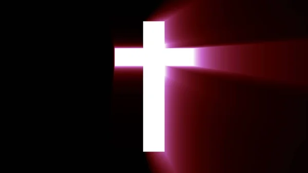 Светлый Крест Христа Лучевые Лучи Заднем Плане Рендеринг — стоковое фото