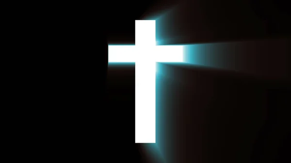 Světelný Kříž Krista Ray Paprsky Pozadí Vykreslování — Stock fotografie