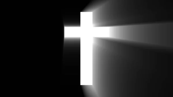 Светлый Крест Христа Лучевые Лучи Заднем Плане Рендеринг — стоковое фото