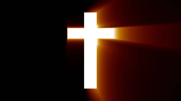 Světelný Kříž Krista Ray Paprsky Pozadí Vykreslování — Stock fotografie