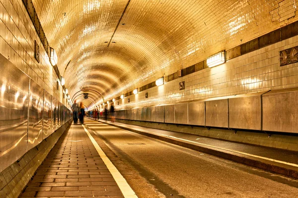 Гамбург Старый Эльфийский Туннель Снимке Изображен Старый Локтевой Туннель Гамбурге — стоковое фото