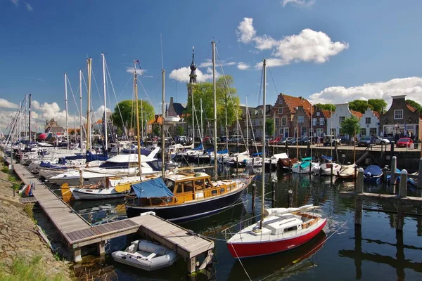 Utsikt Över Hamnen Veere Walcheren Zeeland Södra Nederländerna — Stockfoto