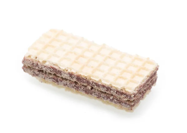 Läckra Wafer Biscuit Isolerad Vit Bakgrund — Stockfoto