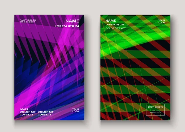 Moderne Technologie Gestreifte Abstrakte Abdeckungen Design Lila Grün Neon Linien — Stockfoto