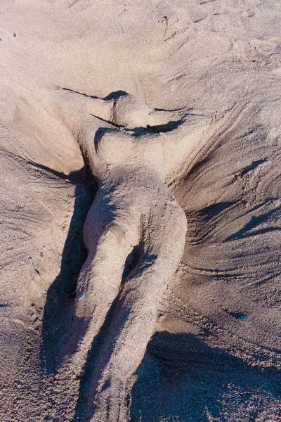 Przód Perspektywa Romantycznego Seksownego Piasku Rzeźba Grafika Lub Glif Naga — Zdjęcie stockowe